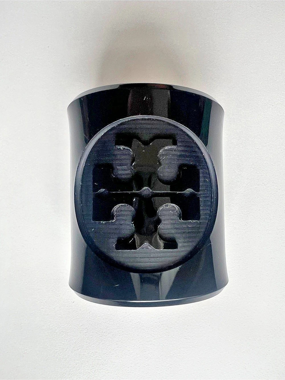 Tory Burch Logo Resin Cuff Bracelet Black